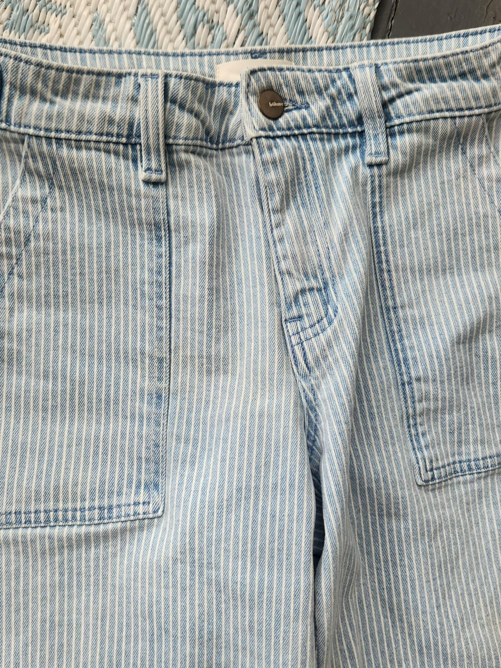 Bohme Sydney Striped Wide Leg Jeans Sz 25